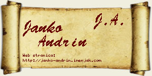 Janko Andrin vizit kartica